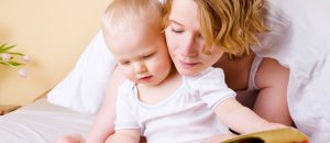 Baby mom reading