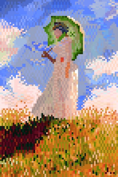 Donna col parasole 8 bit