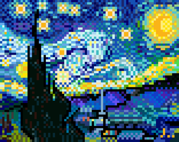 Notte stellata 8 bit