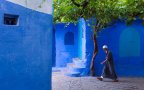 Blue streets of chefchaouen morocco