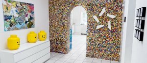 Parete ufficio mattoncini lego