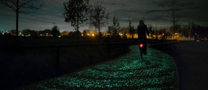 Van gogh starry night glowing bike path daan roosengaarde