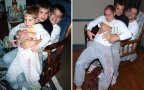 Three brothers remake childhood photos christmas calendar gift
