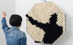 Fur pompom mirror daniel rozin