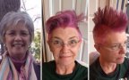 Chemo mom dyed haircut wild