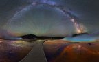 Colorful milky way photographs yellowstone park