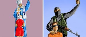 Sarcastic religious illustrations holy selfie gunduz aghayev fb