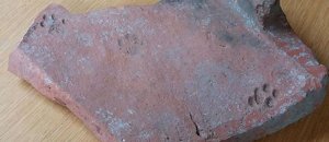 Clay paw print cat roman tile gloucestershire fb