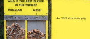 Cigarette butt voting neat streets london fb