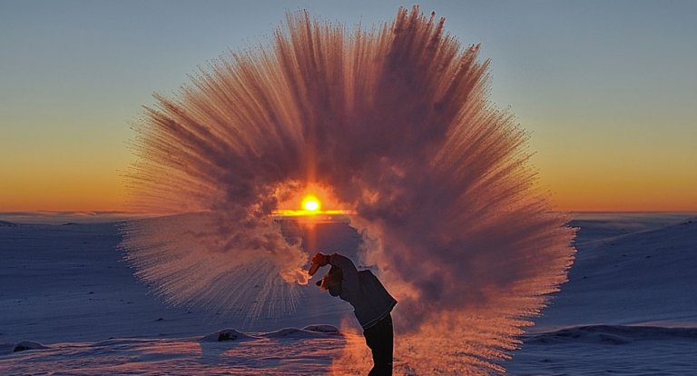 Cosa succede se svuotiamo un thermos di tè caldo nell’Artico?