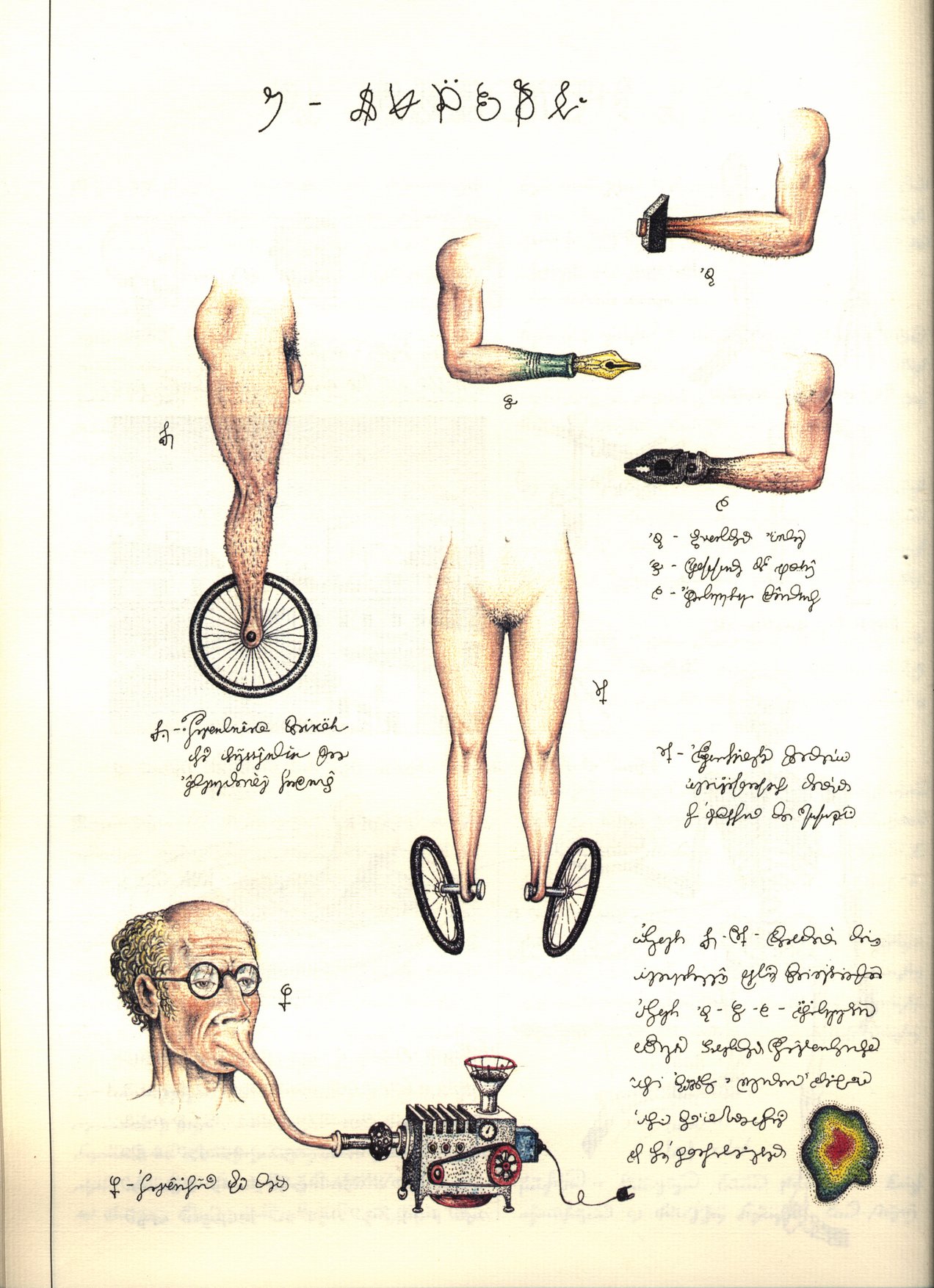 Alcune tavole del Codex Seraphinianus di luigi Serafini, 1981.