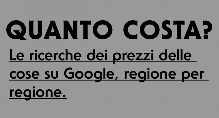 Quanto costa? I beni più cercati regione per regione