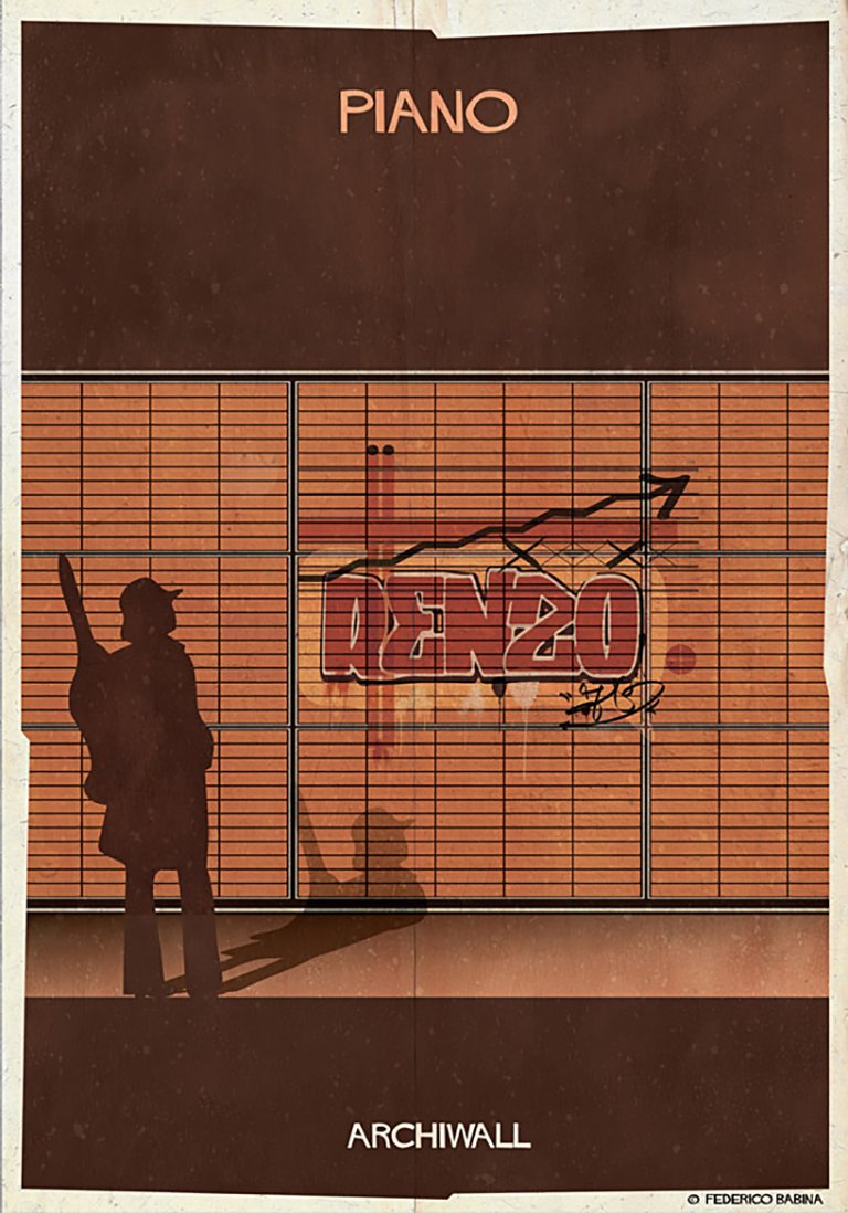 I più grandi architetti del mondo diventano street artist nelle illustrazioni di Federico Babina