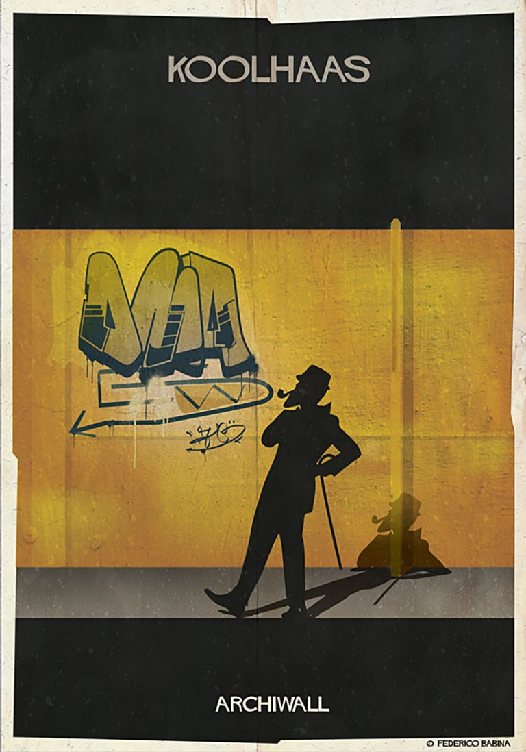 I più grandi architetti del mondo diventano street artist nelle illustrazioni di Federico Babina