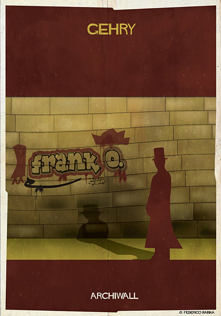 I più grandi architetti del mondo diventano street artist nelle illustrazioni di Federico Babina