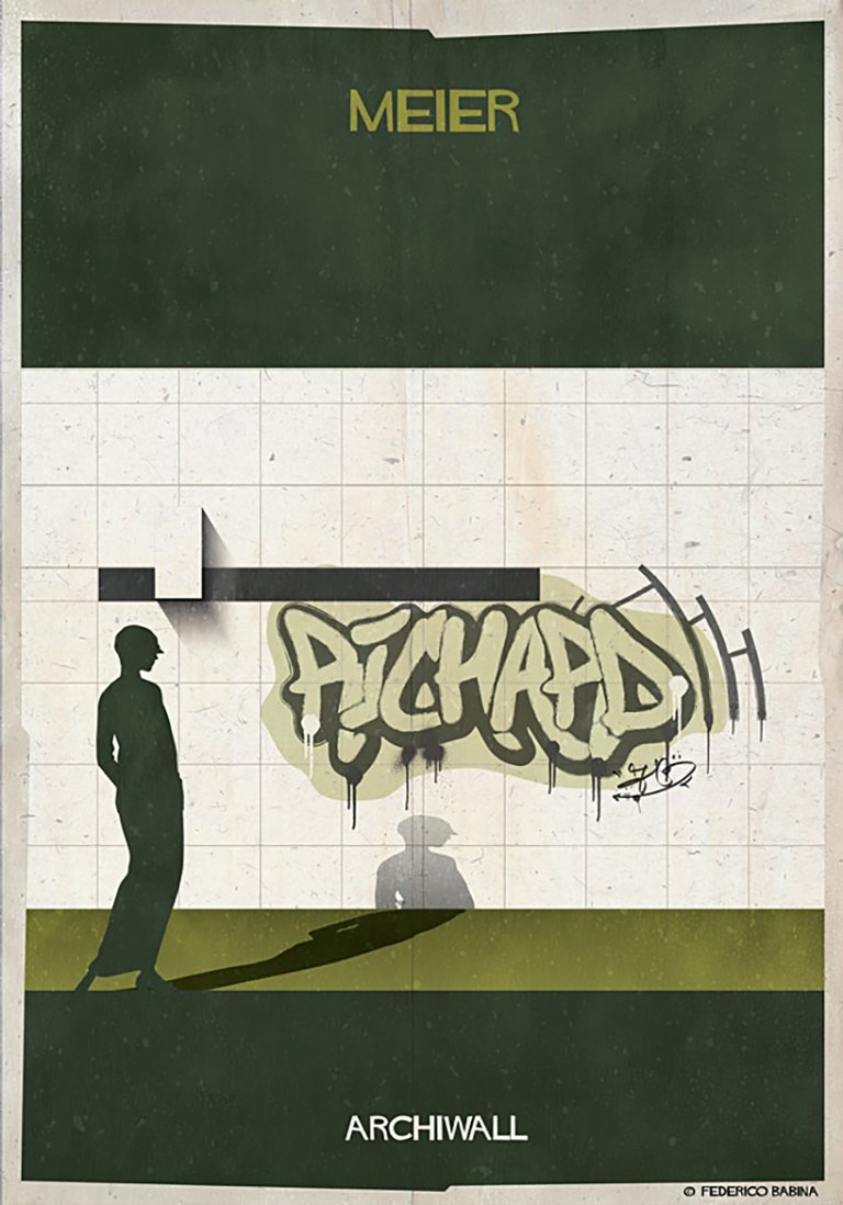 I più grandi architetti del mondo diventano street artist nelle illustrazioni di Federico Babina