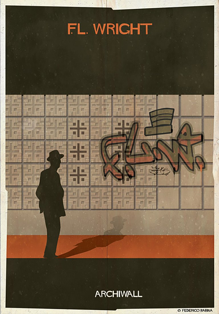 I più grandi architetti del mondo diventano street artist nelle illustrazioni di Federico Babina