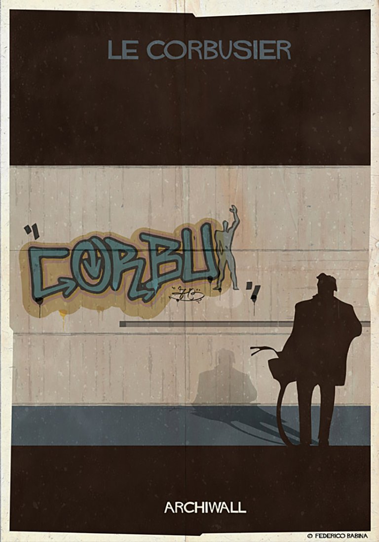 I più grandi architetti del mondo diventano street artist nelle illustrazioni di Federico Babina