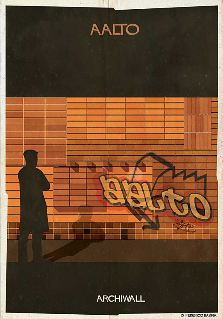 I più grandi architetti del mondo diventano street artist nelle illustrazioni di Federico Babina