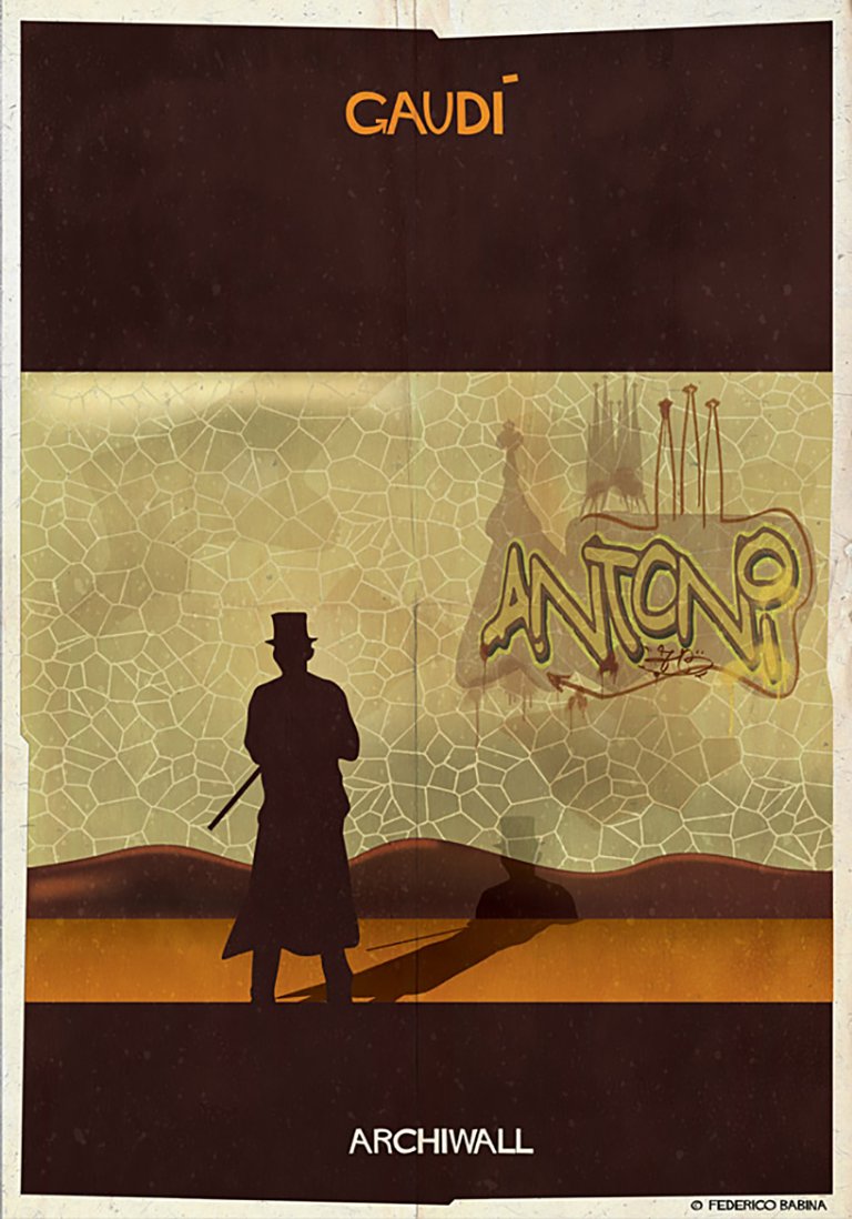 I più grandi architetti del mondo diventano street artist nelle illustrazioni di Federico Babina