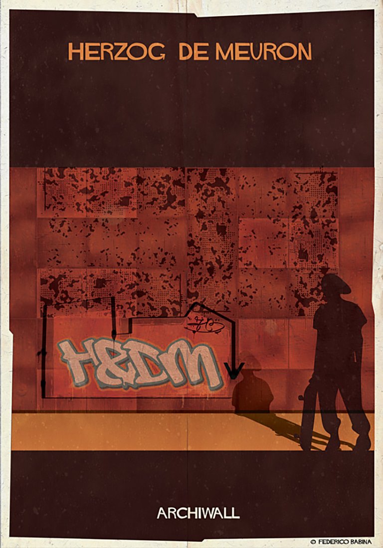 I più grandi architetti del mondo diventano street artist nelle illustrazioni di Federico Babina
