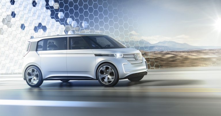 Volkswagen BUDD-e concept in un render futuribile.