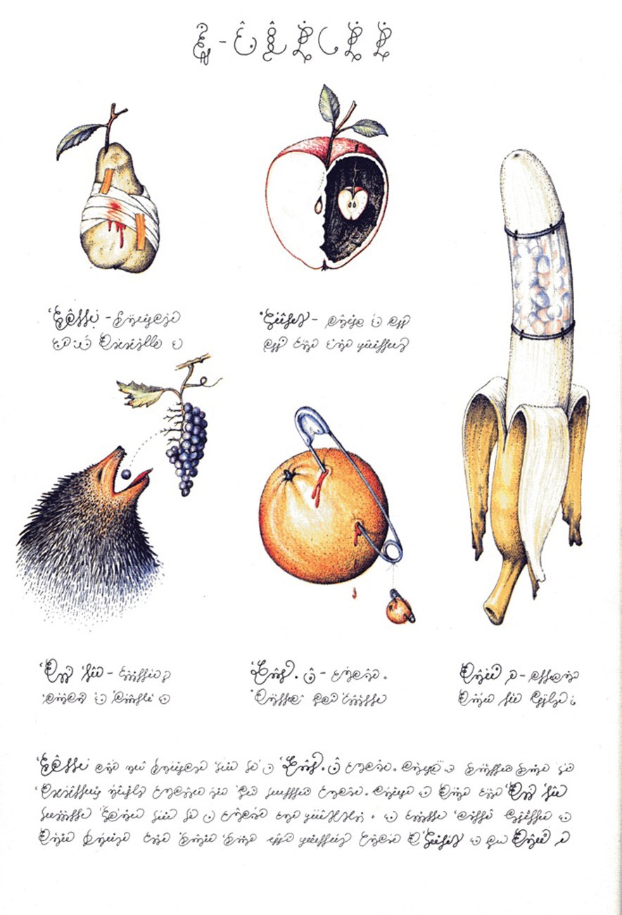 Alcune tavole del Codex Seraphinianus di luigi Serafini, 1981.