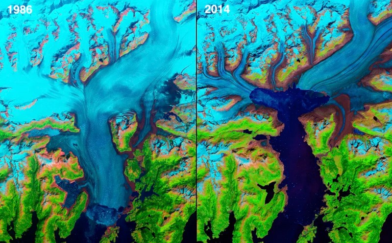 Il ritiro del ghiacciaio Columbia in Alaska