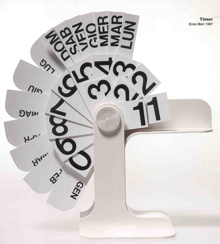 enzo mari design calendario danese timor