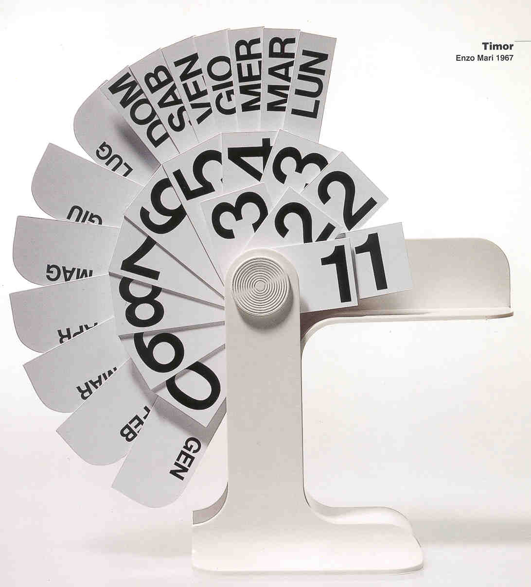 enzo mari design calendario danese timor