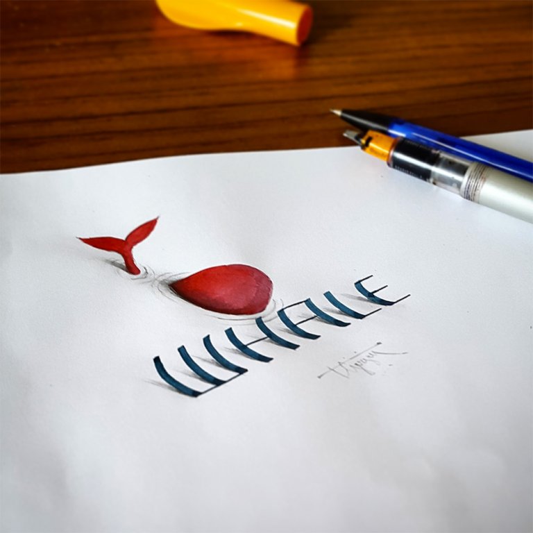 Le illusioni ottiche in calligrafia 3D di Tolga Girgin