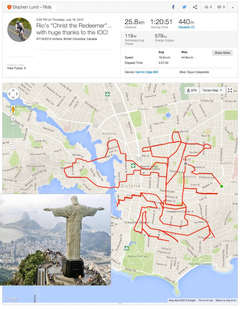 L’artista che gira in bici e crea disegni col GPS