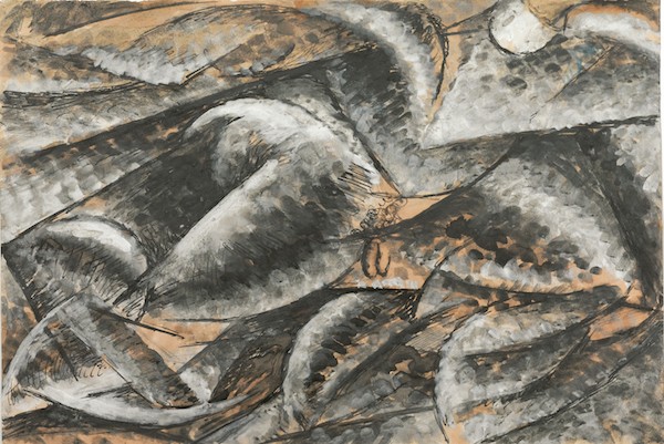 Umberto Boccioni - Voglio fissare le forme umane in movimento (Dinamismo di un corpo umano), 1913
