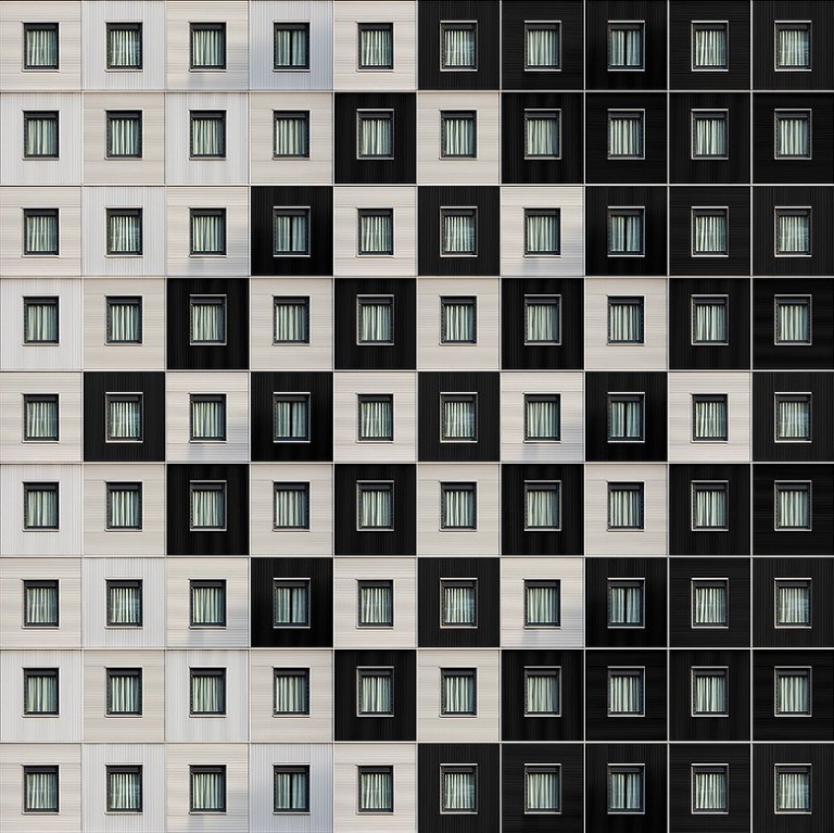 Le precisissime geometrie degli edifici nelle composizioni di Carlo Cafferini