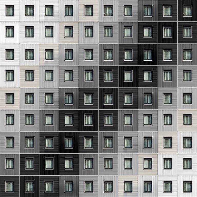 Le precisissime geometrie degli edifici nelle composizioni di Carlo Cafferini
