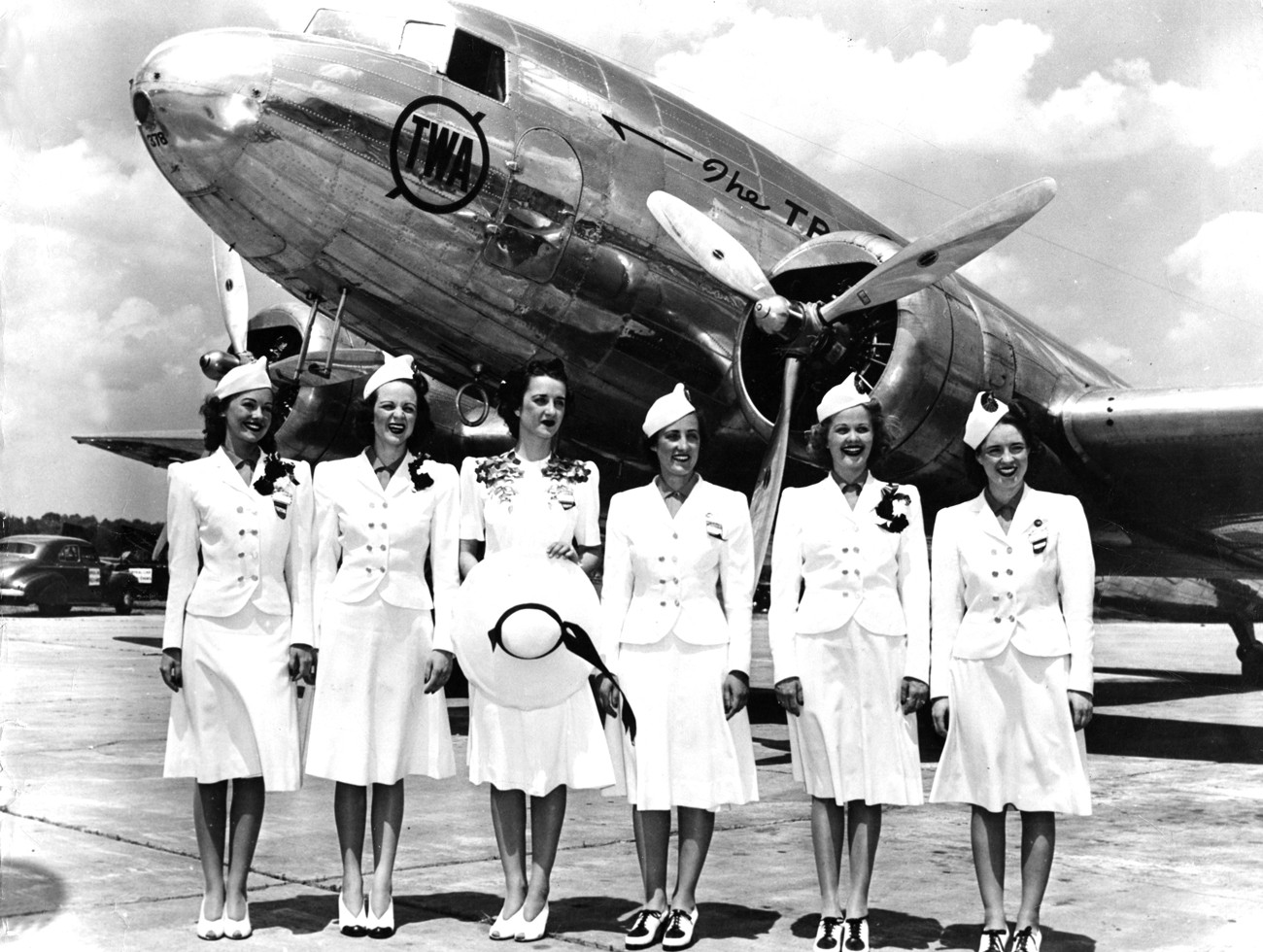 Transcontinental & Western Air hostesses  1939 Photo credit: SFO Museum/ TWA Clipped Wings International, Inc.