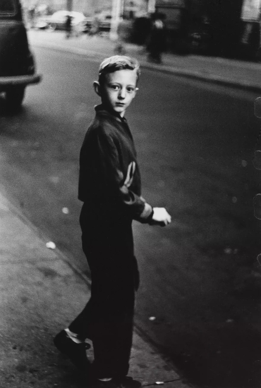 Boy stepping off the curb, NYC, 1957–58. All photographs: © The Estate of Diane Arbus LLC