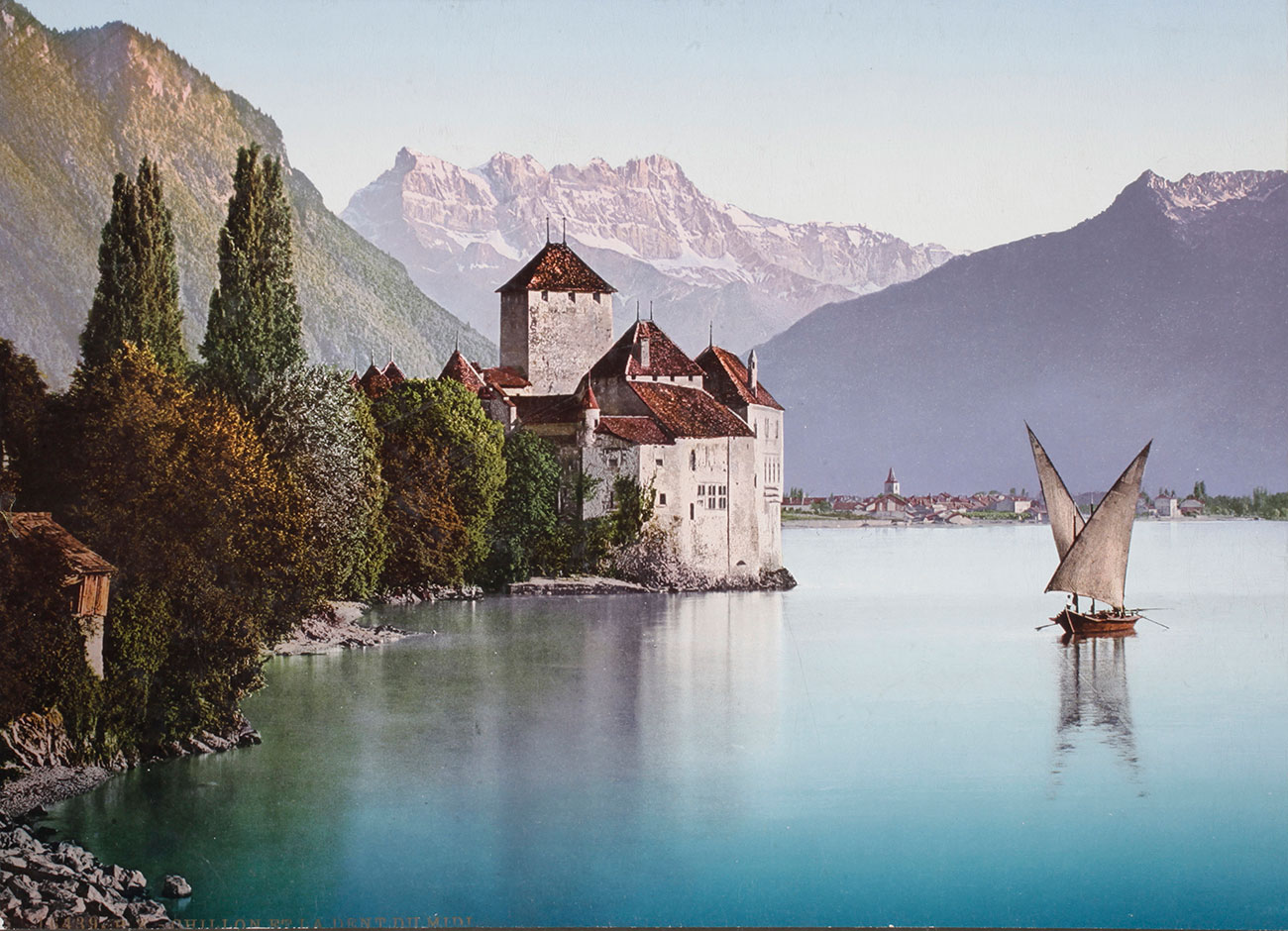 Il castello di Chillon, sulle rive del Lago Lemano in Svizzera