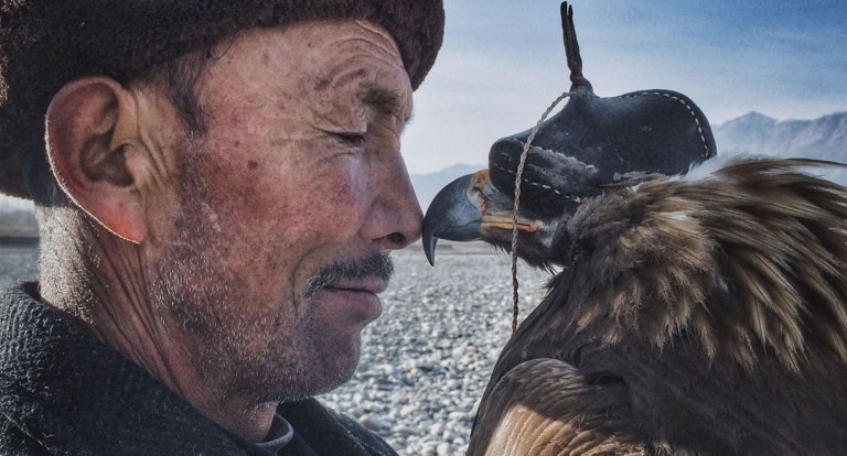 Man and eagle