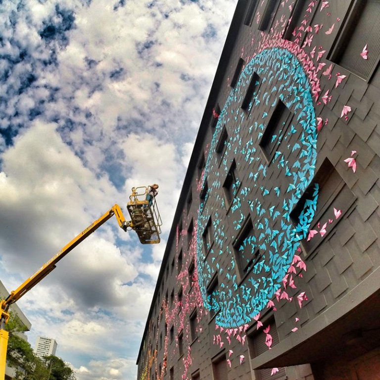 Gli origami murales a Parigi