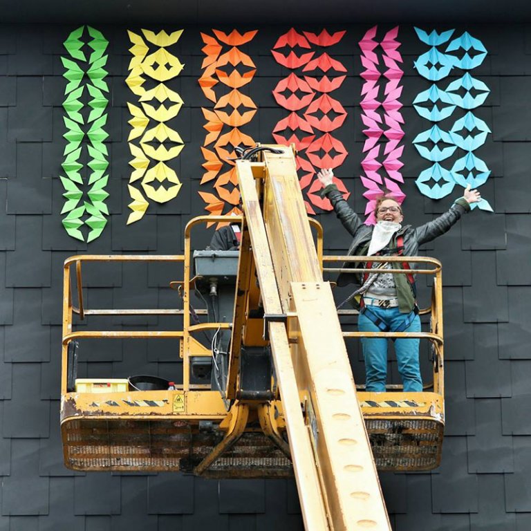 Gli origami murales a Parigi
