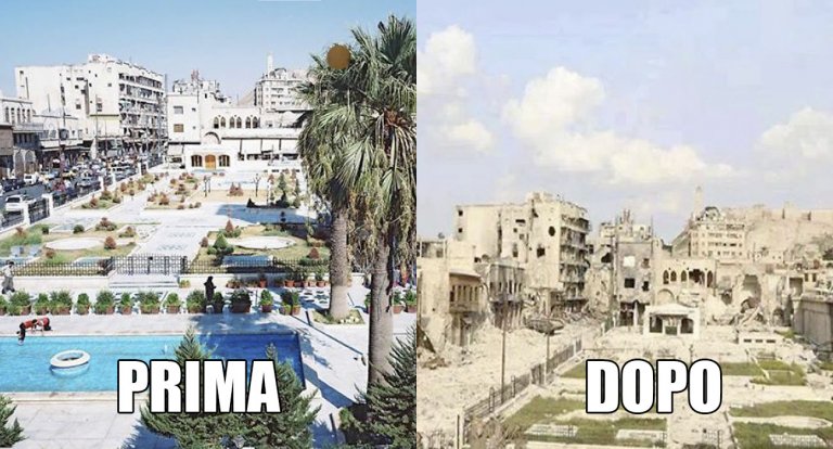 Le drammatiche foto di Aleppo in Siria, prima e dopo la guerra civile