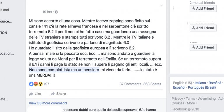 abbassare magnitudo terremoto