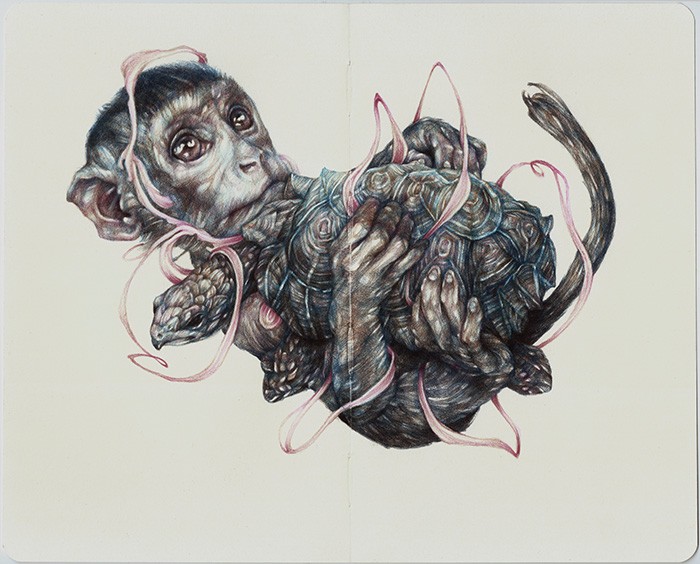 2016, matite colorate su carta moleskine, cm 21x26