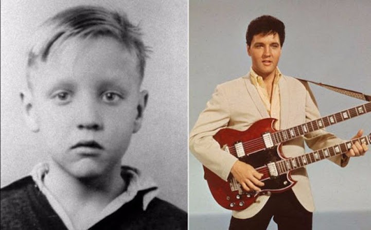 Elvis Aaron Presley è nato nel 1935 ed è morto nel 1977. Nel frattempo ha avuto modo di diventare l'assoluto re del rock. Non ce lo immaginavamo da piccolo coi capelli biondi.