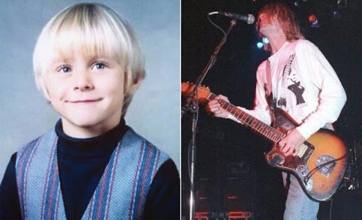 Il leader dei Nirvana è nato nel 1967 e morto suicida nel 1994. Il suo testamento artistico è pesantissimo, così come  quello morale. Bello rivederlo da piccolo, senza pensieri.