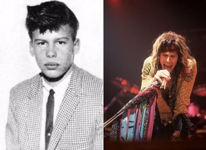 Steven Tallarico, vero nome di Tyler, è il cantante degli Aerosmith. Italoamericano, nato nel 1948, nella foto da piccolo aveva già la bocca larga pronta a colpire.