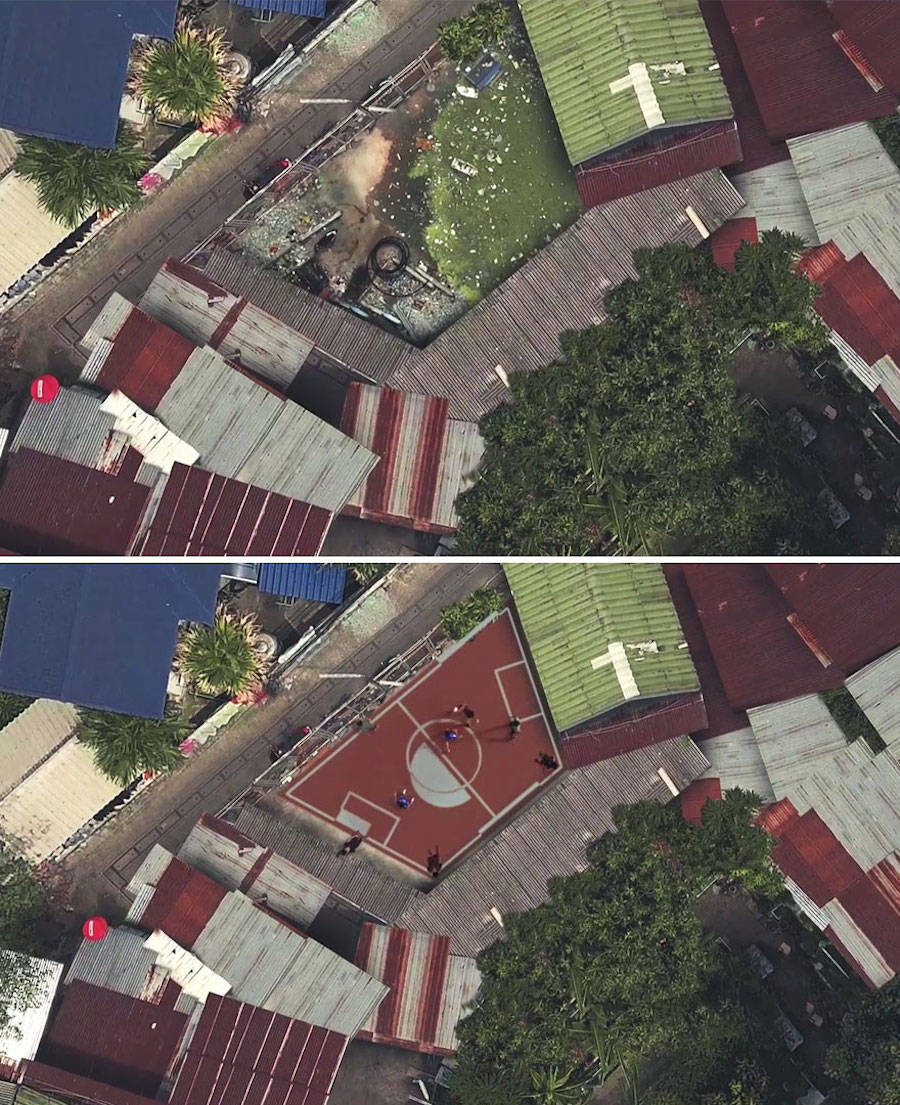 Il campetto fatto a forma di trapezio