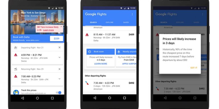 Google Flights prezzi voli