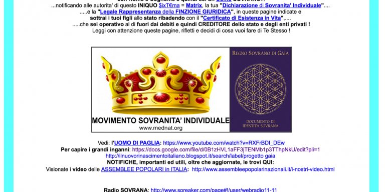 dichiarazione sovranità individuale bufala